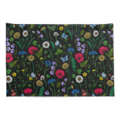 Housse D'oreillers Fleurs sauvages en noir (Dos-Droit)