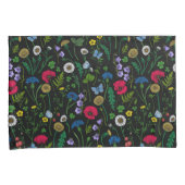 Housse D'oreillers Fleurs sauvages en noir (devant-Droit)