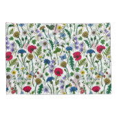 Housse D'oreillers Fleurs sauvages sur blanc cassé (Dos-Droit)