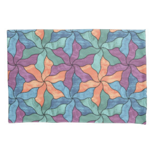 Housse D'oreillers Fleurs Tessellées De Verre Tiré