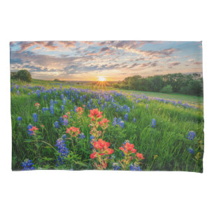 Housse D'oreillers Fleurs   Texas Bluebonnets & Indian Paintbrush