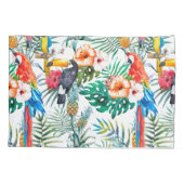 Housse D'oreillers Fleurs tropicales et Coque Coussin Toucan (Dos)