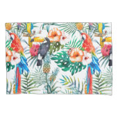 Housse D'oreillers Fleurs tropicales et Coque Coussin Toucan (devant)