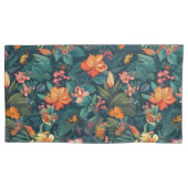 Housse D'oreillers Fleurs tropicales et Feuilles à papillons (devant-gauche)