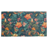 Housse D'oreillers Fleurs tropicales et Feuilles à papillons (devant-Droit)