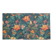 Housse D'oreillers Fleurs tropicales et Feuilles à papillons (Dos-gauche)