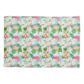 Housse D'oreillers Fleurs tropicales vintages et oiseaux (Dos-gauche)