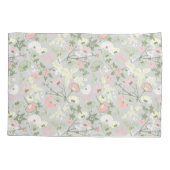 Housse D'oreillers Fleurs vert rose Motif Floral Décor (Dos)