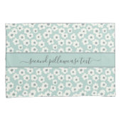 Housse D'oreillers Fleurs vert sauge blanc gris Monogram Boho (devant-Droit)