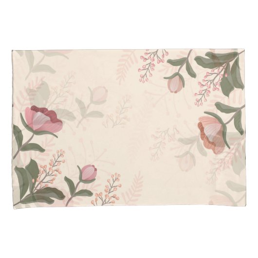 Housse D'oreillers Fleurs Vintages élégantes (devant-Droit)