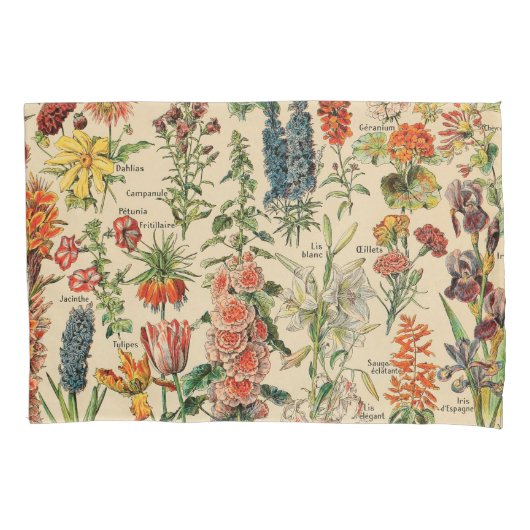 Housse D'oreillers Fleurs vintages par Adolphe Millot (devant)