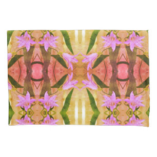 Housse D'oreillers Fleurs violettes délicates Motif d'art Abstrait