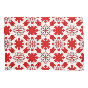 Housse D'oreillers Flocon de neige rouge blanc Décoration de chambre