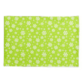 Housse D'oreillers Flocons blancs sur motif hiver vert (Dos)