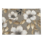 Housse D'oreillers Floral Brown or noir blanc clair (Dos-Droit)