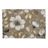 Housse D'oreillers Floral Brown or noir blanc clair (devant-gauche)