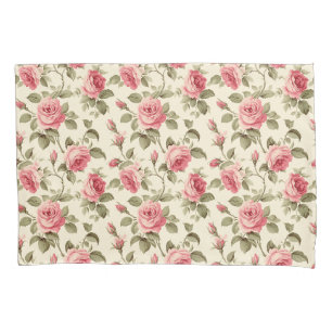 Housse D'oreillers Floral de rose rouge vintage
