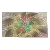 Housse D'oreillers Floral Fantasy With Gold Modern Abstract Fractal (Dos)