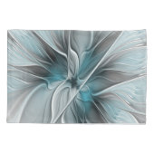 Housse D'oreillers Floral Fractal Modern Abstract Flower Blue Gray (Dos)