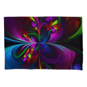 Housse D'oreillers Floral moderne Art Abstrait Rouge Bleu Motif #15