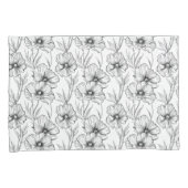 Housse D'oreillers Floral moderne noir et blanc Élégant (devant-Droit)