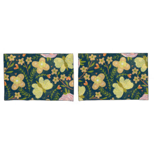 Housse D'oreillers Floral, Papillon Et Glamour Élégant