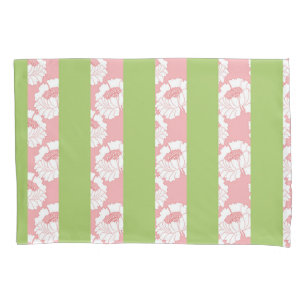 Housse D'oreillers Floral rose, Grandes Vertes