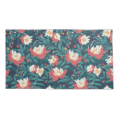 Housse D'oreillers Floral rouge et blanc (Dos-gauche)