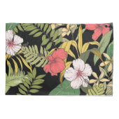 Housse D'oreillers Floral tropical sur le noir (Dos-gauche)