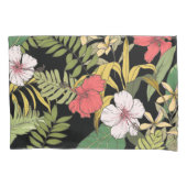 Housse D'oreillers Floral tropical sur le noir (devant-gauche)