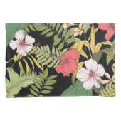 Housse D'oreillers Floral tropical sur le noir (devant-Droit)