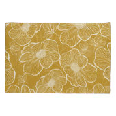 Housse D'oreillers Florale d'or monochrome : Abstrait sans fil (Dos)