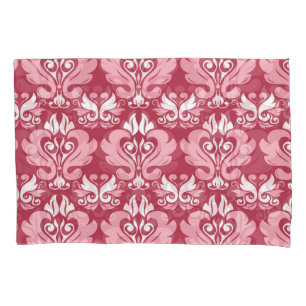 Housse D'oreillers Flore rouge : Beige pâle sans joint
