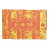 Housse D'oreillers Florence Floral jaune et orange (Dos)