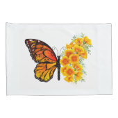 Housse D'oreillers Flower Butterfly with Yellow California Poppy (Dos-Droit)