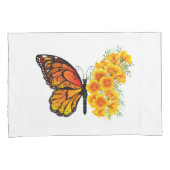 Housse D'oreillers Flower Butterfly with Yellow California Poppy (devant-Droit)