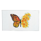 Housse D'oreillers Flower Butterfly with Yellow California Poppy (Dos-Droit)