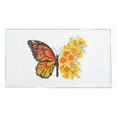 Housse D'oreillers Flower Butterfly with Yellow California Poppy (Dos-gauche)