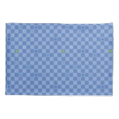 Housse D'oreillers Flower Checkered Pattern No. 01 - Light Blue (Dos)