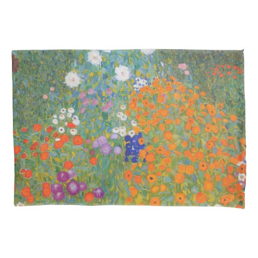 Housse D'oreillers Flower Garden by Gustav Klimt (devant)