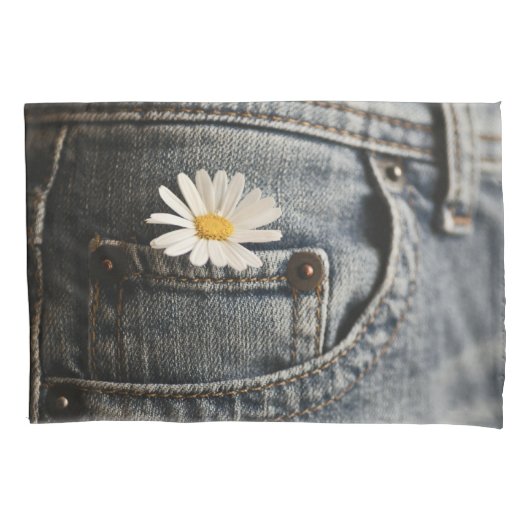 Housse D'oreillers Flowers | Daisy in Jeans Pocket (devant)