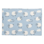 Housse D'oreillers Fluffy Pastel Agneau bleu Motif (Dos)