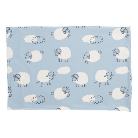 Housse D'oreillers Fluffy Pastel Agneau bleu Motif (devant)