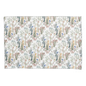 Housse D'oreillers Folk Art Meadow & Blue Bird dans les tons terre (devant)