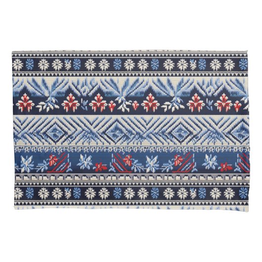Housse D'oreillers Folk Embroidery Stripe Pattern (devant)