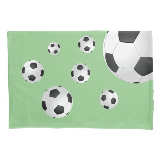 Housse D'oreillers Football Balls Green Kids Boy (devant)