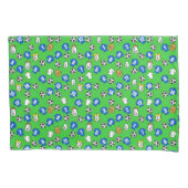 Housse D'oreillers Footballs, Chemises bleues, & Ventilateurs (devant)