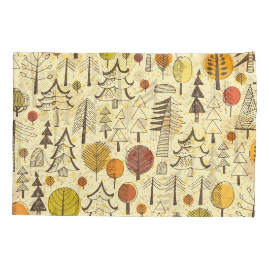 Housse D'oreillers Forêt d'automne : Motif graphique transparent. (Dos)