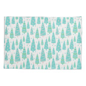 Housse D'oreillers Forêt de sapins de Noël Pastel (Dos)