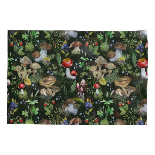 Housse D'oreillers Forêt forestière verdure Champignons Plante Motif (Dos)